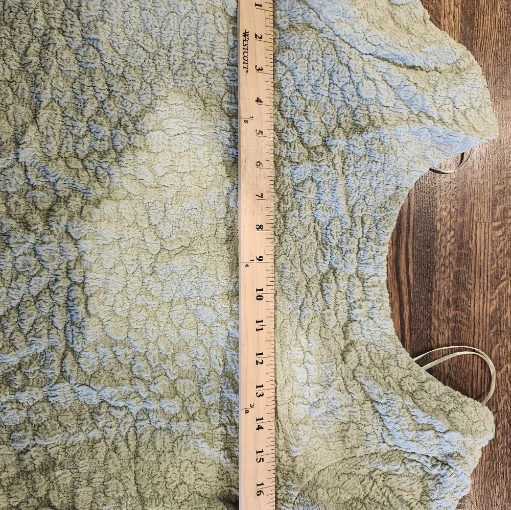 Anthropologie Maeve green popcorn crinkle top Med NWT - Picture 6 of 7